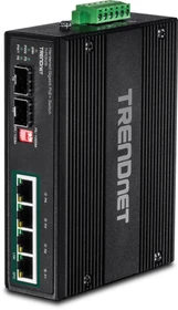 TRENDnet TI Hardened Industrial Railmount Gigabit Switch, 4x RJ-45, 2x SFP, 120W PoE+ (TI-PG62B)