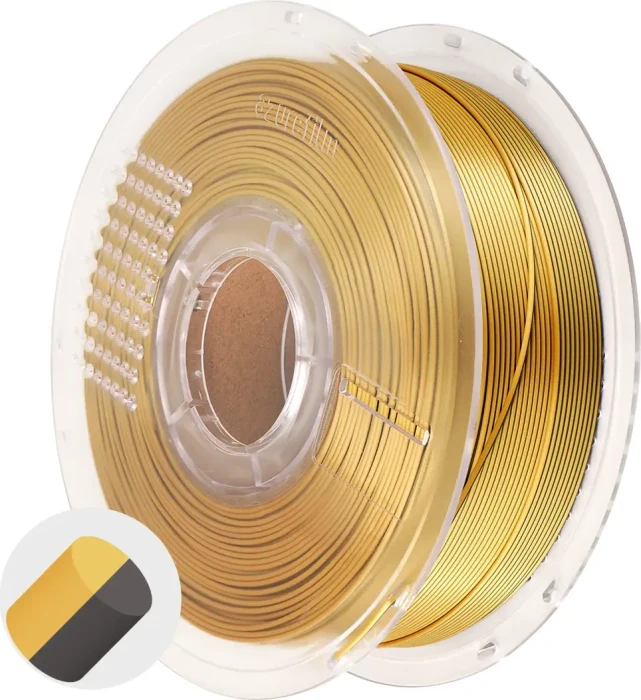 AzureFilm Silk Dual Color PLA, Golden Shadow, Spule, 1.75mm, 1.00kg