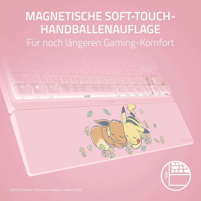 Razer Ornata V3 TKL, Pokemon Pikachu & Eevee Edition, rosa, LEDs RGB, USB, US