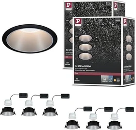 Paulmann Cole Coin LED 6W Einbauleuchte schwarz/silber, 6 Stück