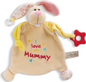 My First NICI Schmusetuch Hase mit Beißring und Schnullerbefestigung