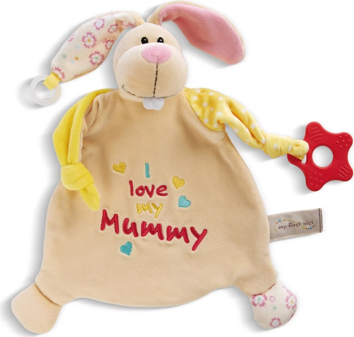 My First NICI Schmusetuch Hase mit Beißring und Schnullerbefestigung