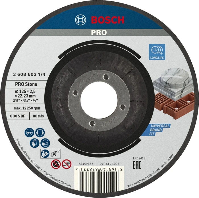 Bosch Professional C30SBF Standard for Stone Trennscheibe, 125x2.5x22.23mm, 1 Stück