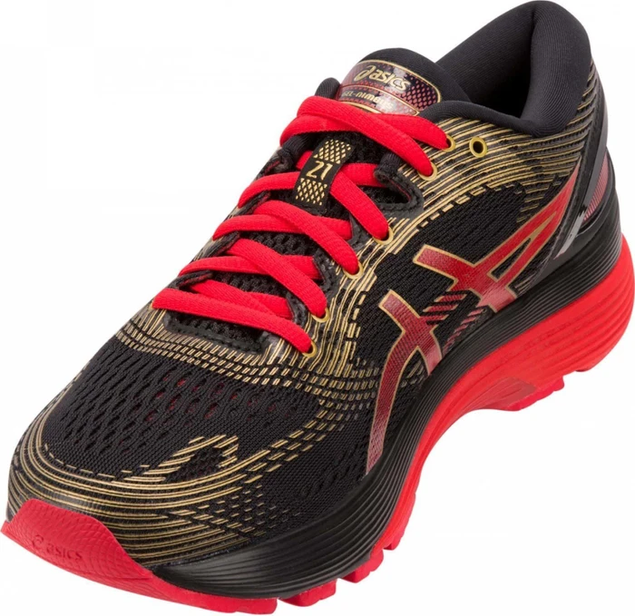 Asics Gel-Nimbus 21 black/classic red (Damen)