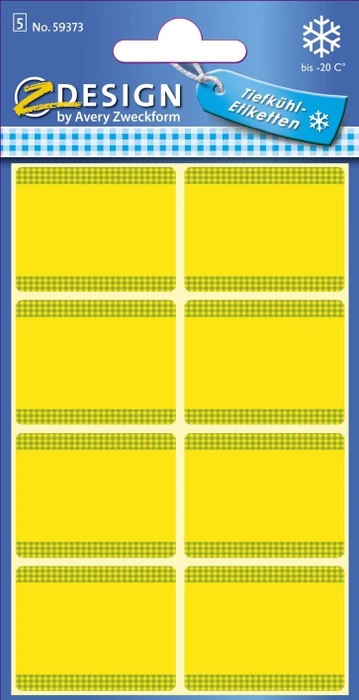 Avery-Zweckform Tiefkühletiketten Sonderformat, 28x36mm, gelb, 5 Blatt (40 Etiketten)