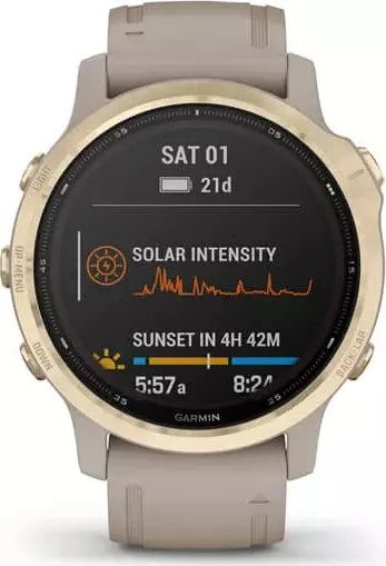 Garmin Fenix 6S Pro Solar light gold/light sand