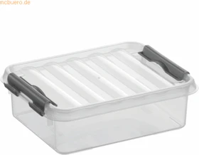 Sunware Q-Line Aufbewahrungsbox, 1l, transparent/grau