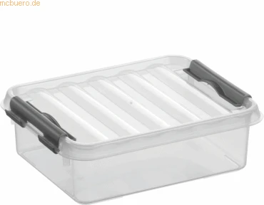 Sunware Q-Line Aufbewahrungsbox, 1l, transparent/grau