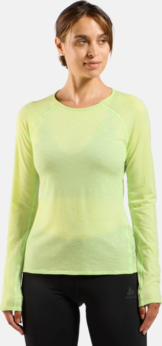 Odlo X-Alp Performance Wool 115 Laufshirt langarm shadow lime melange (Damen)