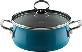 Riess Nouvelle Aquamarin Top 3000 Kasserolle mit Glasdeckel 20cm 2l