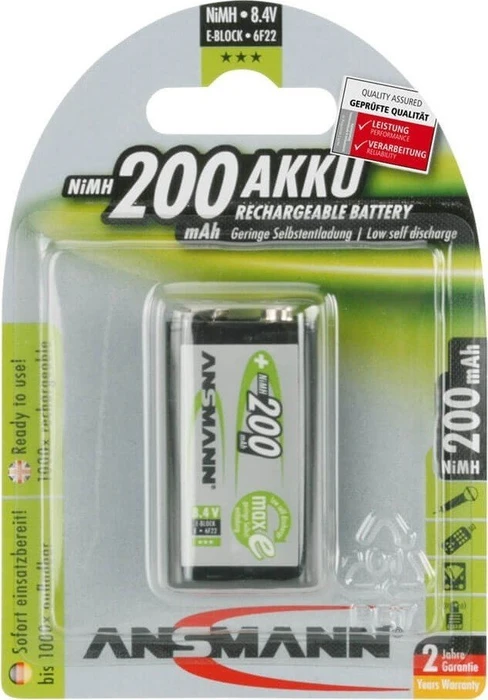 Ansmann maxE 9V-Block NiMH 200mAh