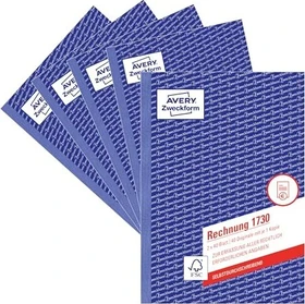 Avery-Zweckform Formularbuch, A5, 40 Blatt, 5er-Pack