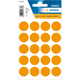 Herma Markierungspunkte 19mm, leuchtorange, 50 Blatt