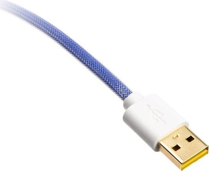Ducky Premicord Spiralkabel USB-C auf USB-A, Tastaturkabel (Spiral-Textilkabel), 1.8m, Gradient Color Afterglow
