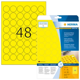 Herma Folienetiketten rund, 30mm, wetterfest, gelb, matt, 25 Blatt (1200 Etiketten)