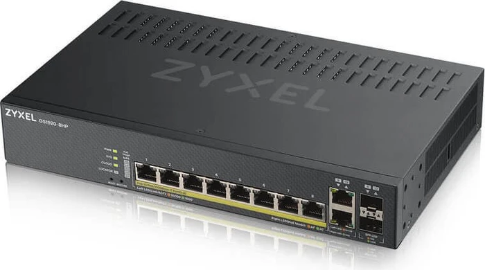 Zyxel GS1920 Desktop Gigabit Smart Switch, 8x RJ-45, 2x RJ-45/SFP, 130W PoE+