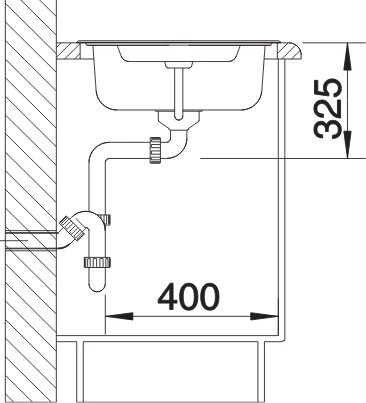 Blanco Tipo 5 S Becken reversibel mit Ablauffernbedienung edelstahl