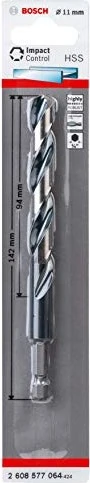 Bosch Professional HSS Impact Control Spiralbohrer, 11x94x142mm, 1 Stück