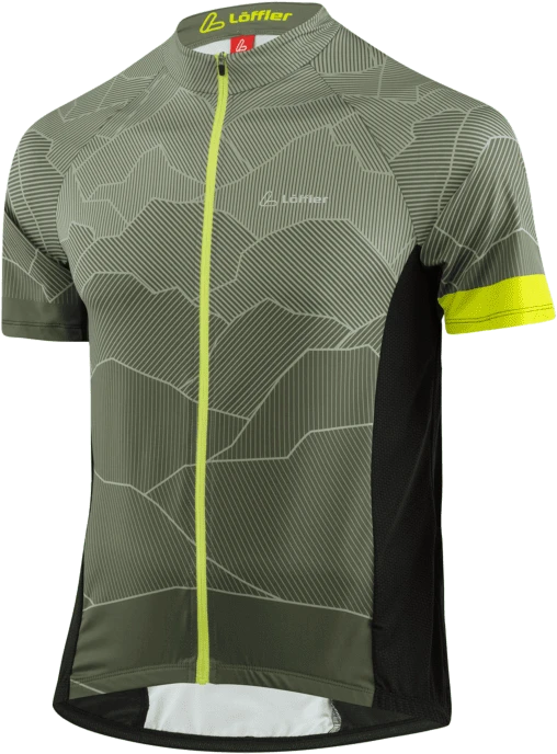Löffler Hills Mid Full-Zip Trikot kurzarm olive (Herren)
