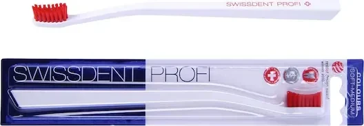 Swissdent Profi Colours soft-medium weiß/rot, 1 Stück