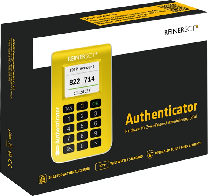 Reiner SCT Authenticator, Zwei-Faktor Authentifikation, gelb