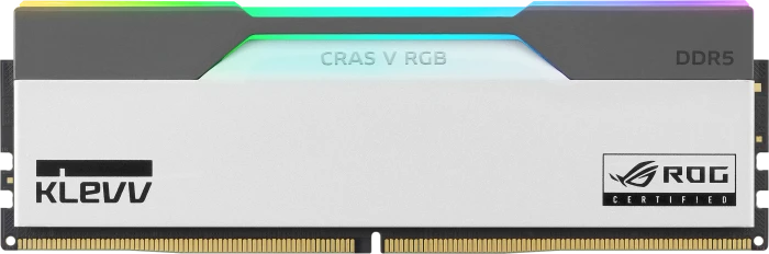 Klevv Cras V RGB ROG Certified weiß/schwarz UDIMM 32GB Kit, DDR5-6200, CL32-38-38-78
