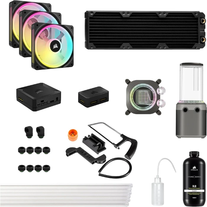 Corsair Hydro X Series iCUE LINK XH405i RGB Pro Custom Cooling Kit, schwarz