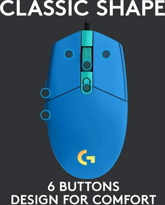 Logitech G203/G102 Lightsync blau, USB