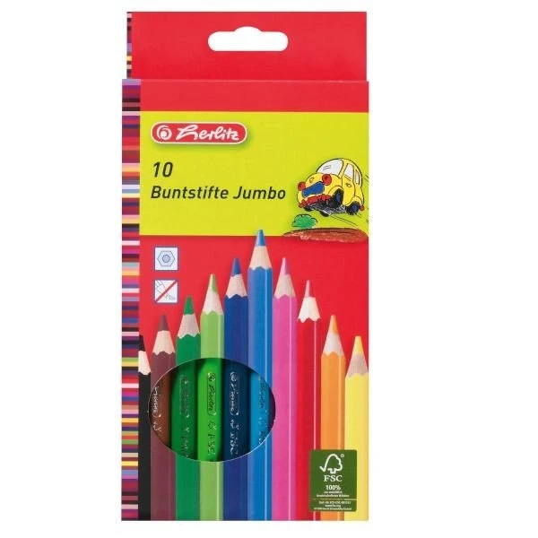 Herlitz Jumbo Buntstift sortiert, 10er-Set