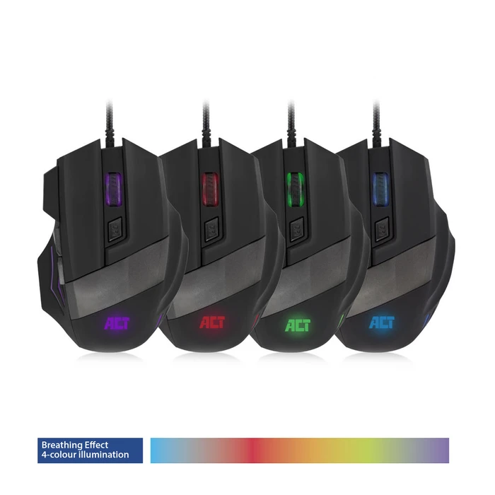 Act Gaming Mouse 3200dpi schwarz, USB