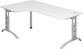Hammerbacher Ergonomic Plus F-Serie FS82/W Eckschreibtisch 210x113cm weiß/silber