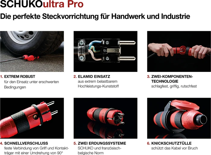 as-Schwabe SCHUKOultra Pro Polyurethan Verlängerungskabel IP54 orange/grau, H07BQ-F 3G1.5, 25m