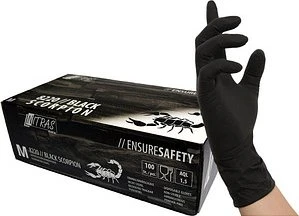 Nitras 8220 Einweghandschuhe M black skorpion, 100 Stück