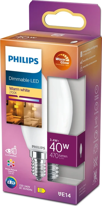 Philips Classic Kerze E14 3.4-40W/WW B35