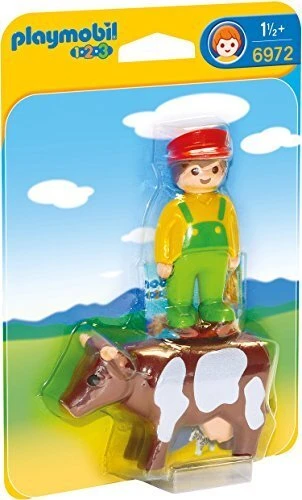 playmobil 1.2.3 Bauer mit Kuh