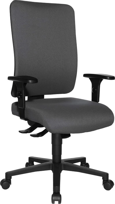 Topstar Open X (P) Bürostuhl inkl. Armlehnen, Fußkreuz Kunststoff schwarz, Bezug Stoff grau
