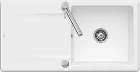 Villeroy & Boch Siluet 60 Einbau Becken reversibel mit Ablauffernbedienung stone white