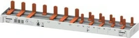 Siemens Stiftsammelschiene kompakt, 10mm2 Anschluss: 3p/N (FI N-rechts) 1x FI 4-pol + 1x LS 3-pol + 5x Kompaktgerät 1 TE berührungssicher 12 TE schneidbar
