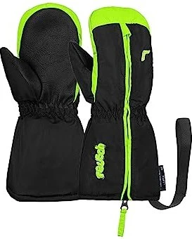 Reusch Tom Mitten Skihandschuhe black/neon green (Junior)