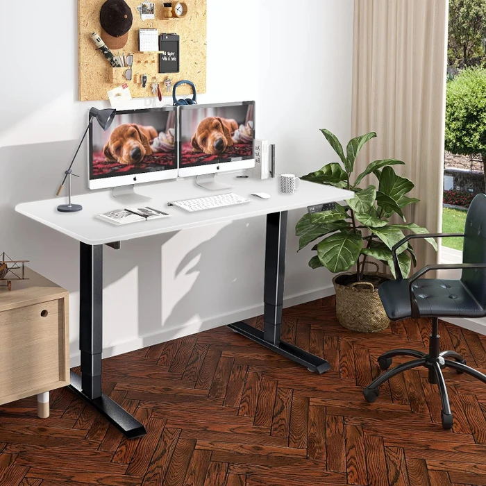 Maidesite S2 Pro Plus elektrisch höhenverstellbarer Sitz-Steh-Schreibtisch 120x60cm weiß/schwarz