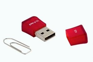 PNY Micro Sleek Attaché 64GB rot, USB-A, USB 2.0