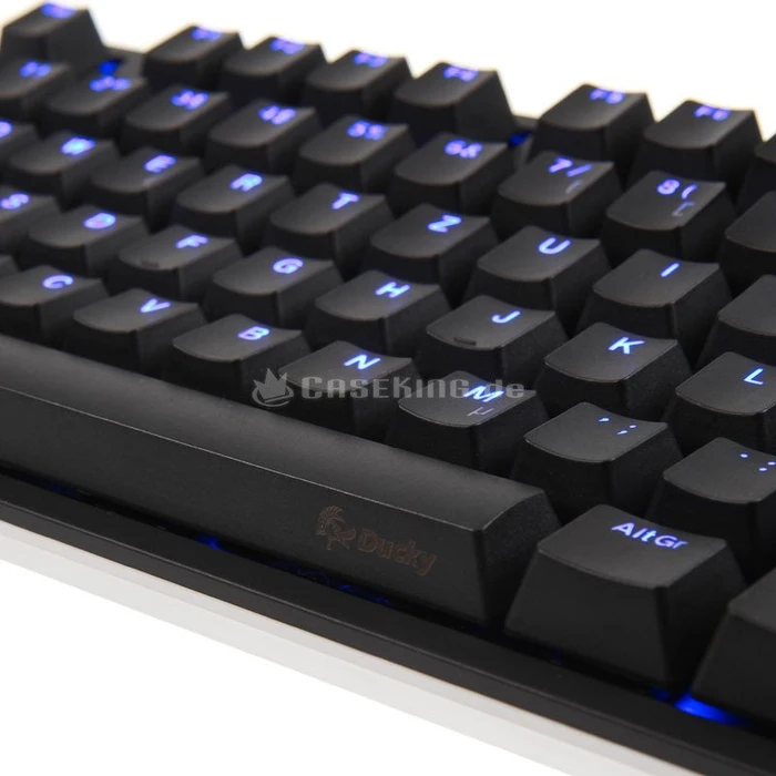 Ducky One 2 TKL PBT, LEDs blau, schwarz, MX BLUE, USB, DE
