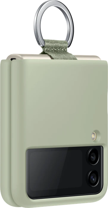 Samsung Silicone Cover with Ring für Galaxy Z Flip 3 5G Olive Green