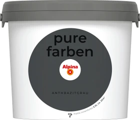 Alpina Farben Pure Farben Wandfarbe innen anthrazitgrau, 2.5l