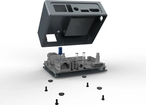 KKSB Aluminiumgehäuse für Odroid XU4, grau/schwarz