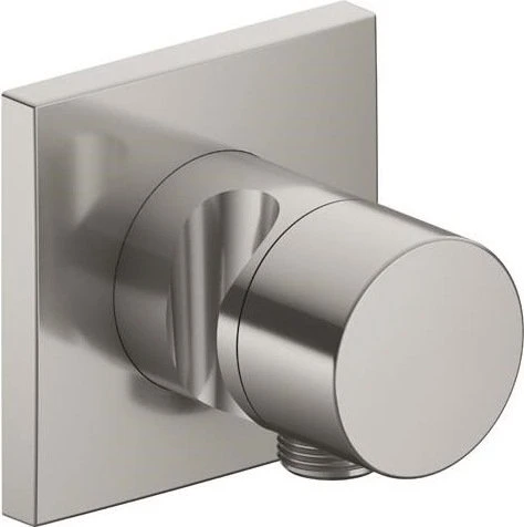 Keuco IXMO 59556 Pure 2-Wege Umstellventil mit Schlauchanschluss und Brausehalter eckig edelstahl-finish