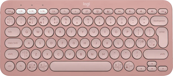 Logitech K380s Pebble Keys 2, rosa, Logi Bolt, USB/Bluetooth, UK
