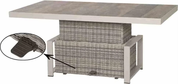 Siena Garden Corido Lifttisch Gartentisch 160x90cm ice grey