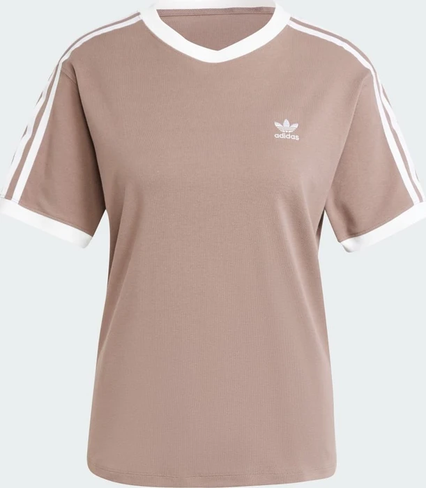 adidas 3-Streifen T-Shirt kurzarm trace brown (Damen)