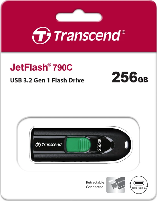Transcend JetFlash 790C 256GB, USB-C, USB 3.2 Gen 1×1